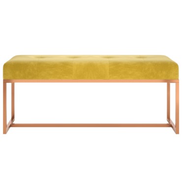 vidaXL Πάγκος Κίτρινο μουσταρδί 110x36x45cm Βελούδινος 1 τεμ.