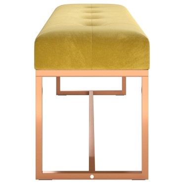 vidaXL Πάγκος Κίτρινο μουσταρδί 110x36x45cm Βελούδινος 1 τεμ.
