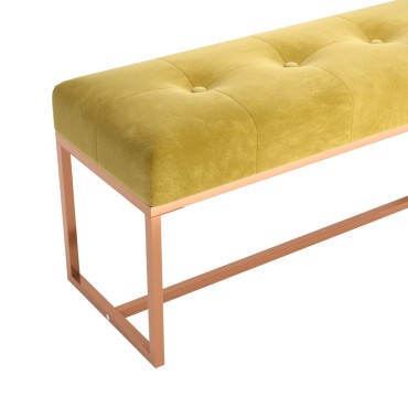 vidaXL Πάγκος Κίτρινο μουσταρδί 110x36x45cm Βελούδινος 1 τεμ.