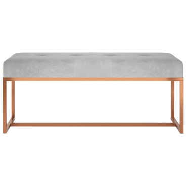 vidaXL Πάγκος Γκρι 110x36x45cm Βελούδινος 1 τεμ.