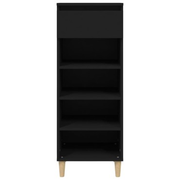 vidaXL Παπουτσοθήκη Μαύρη 40x36x105cm από Επεξεργασμένο Ξύλο