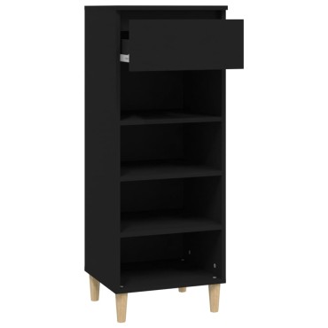 vidaXL Παπουτσοθήκη Μαύρη 40x36x105cm από Επεξεργασμένο Ξύλο