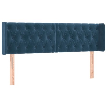 vidaXL Κεφαλάρι Κρεβατιού LED Σκούρο Μπλε 163x16x78/88cm Βελούδινο 1 τεμ.