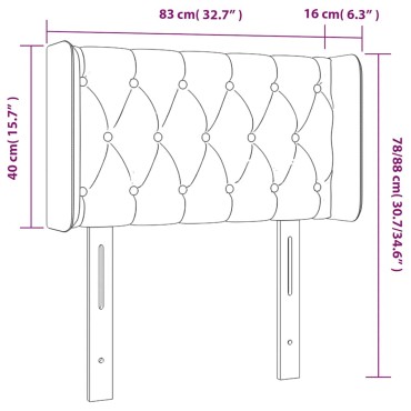 vidaXL Κεφαλάρι Κρεβατιού LED Σκούρο Μπλε 83x16x78/88cm Βελούδινο 1 τεμ.