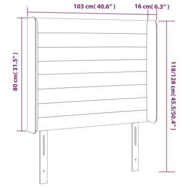 vidaXL Κεφαλάρι Κρεβατιού LED Ροζ 103x16x118/128cmΒελούδινο 1 τεμ.