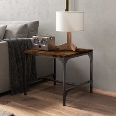 vidaXL Τραπεζάκι Σαλονιού Καπνιστή Δρυς 50x50x35cm Επεξεργασμ. Ξύλο 1 τεμ.