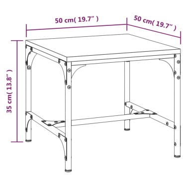 vidaXL Τραπεζάκι Σαλονιού Καπνιστή Δρυς 50x50x35cm Επεξεργασμ. Ξύλο 1 τεμ.