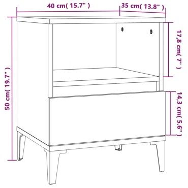 vidaXL Κομοδίνα 2 τεμ. Γυαλιστερό Λευκό 40x35x50cm