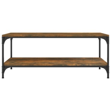 vidaXL Τραπεζάκι Σαλονιού Καπνιστή Δρυς 100x50x40cm Επεξεργ. Ξύλο 1 τεμ.