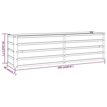 vidaXL Ζαρντινιέρα Σκουριασμένο 160x40x45 εκ. Ατσάλι Σκληρυθέν Αέρα