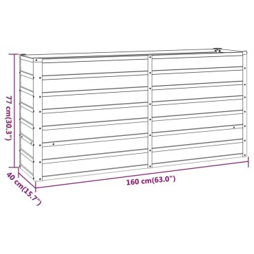 vidaXL Ζαρντινιέρα Σκουριασμένο 160x40x77 εκ. Ατσάλι Σκληρυθέν Αέρα