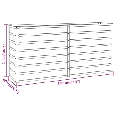 vidaXL Ζαρντινιέρα Σκουριασμένο 160x40x77 εκ. Ατσάλι Σκληρυθέν Αέρα