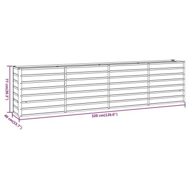 vidaXL Ζαρντινιέρα Σκουριασμένο 320x40x77 εκ. Ατσάλι Σκληρυθέν Αέρα