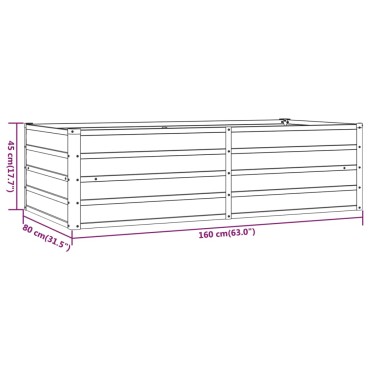 vidaXL Ζαρντινιέρα Σκουριασμένο 160x80x45 εκ. Ατσάλι Σκληρυθέν Αέρα