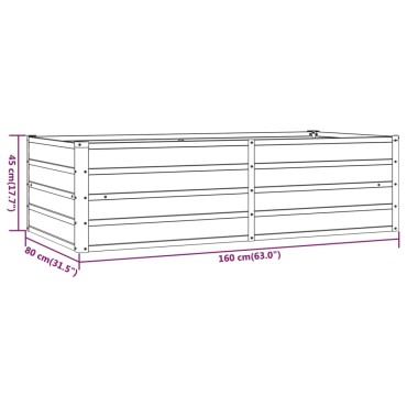 vidaXL Ζαρντινιέρα Σκουριασμένο 160x80x45 εκ. Ατσάλι Σκληρυθέν Αέρα