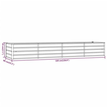 vidaXL Ζαρντινιέρα Σκουριασμένο 320x80x45 εκ. Ατσάλι Σκληρυθέν Αέρα