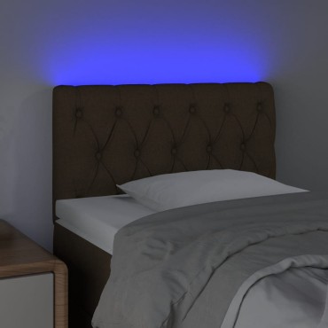 vidaXL Κεφαλάρι Κρεβατιού LED Σκούρο Καφέ 80x7x78/88cm Υφασμάτινο 1 τεμ.