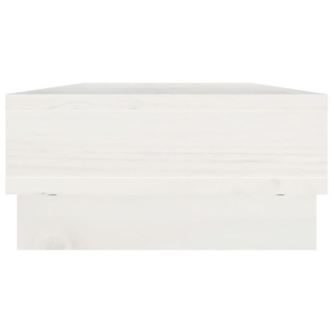 vidaXL Βάση Οθόνης Λευκή 60x27x14 εκ. από Μασίφ Ξύλο Πεύκου