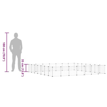 vidaXL Κλουβί Κατοικίδιων με 28 Πάνελ + Πόρτα Μαύρο 35 x 35εκ Ατσάλινο