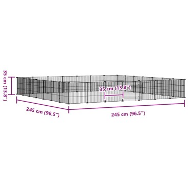 vidaXL Κλουβί Κατοικίδιων με 28 Πάνελ + Πόρτα Μαύρο 35 x 35εκ Ατσάλινο