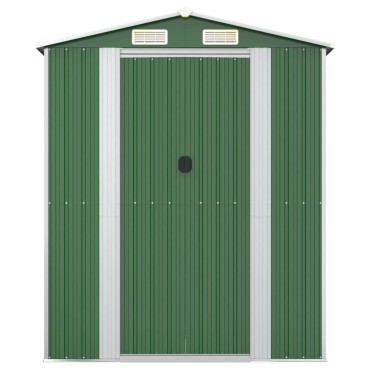 vidaXL Αποθήκη Κήπου Πράσινη 192x357x223 εκ. Γαλβανισμένο Ατσάλι