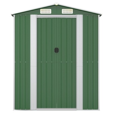 vidaXL Αποθήκη Κήπου Πράσινη 192x440x223 εκ. Γαλβανισμένο Ατσάλι
