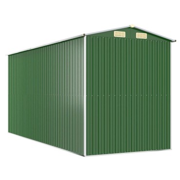vidaXL Αποθήκη Κήπου Πράσινη 192x440x223 εκ. Γαλβανισμένο Ατσάλι