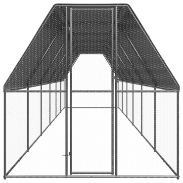 vidaXL Κοτέτσι - Κλουβί Εξωτ. Χώρου 2x12x2 μ. από Γαλβανισμένο Χάλυβα