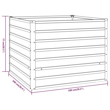 vidaXL Ζαρντινιέρα Σκουριασμένο 100x100x77 εκ. Ατσάλι Σκληρυθέν Αέρα