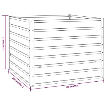 vidaXL Ζαρντινιέρα Σκουριασμένο 100x100x77 εκ. Ατσάλι Σκληρυθέν Αέρα