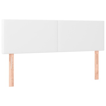 vidaXL Κεφαλάρι Κρεβατιού LED Λευκό 144x5x78/88cm Συνθετ. Δέρμα 1 τεμ.