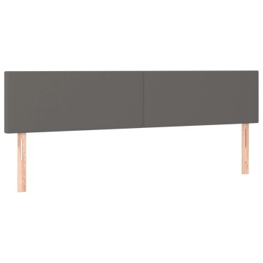 vidaXL Κεφαλάρι Κρεβατιού LED Γκρι 180x5x78/88cm από Συνθετικό Δέρμα 1 τεμ.