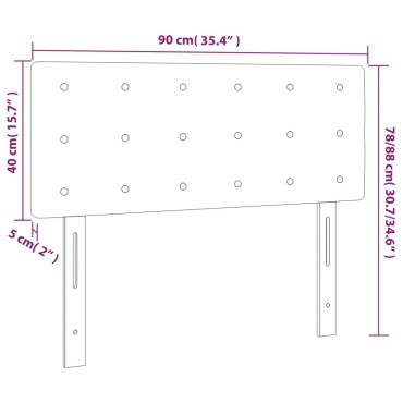 vidaXL Κεφαλάρι Κρεβατιού LED Μαύρο 90x5x78/88cm από Συνθετικό Δέρμα 1 τεμ.
