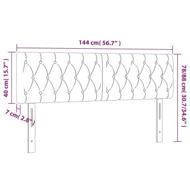 vidaXL Κεφαλάρι Κρεβατιού LED Taupe 144x7x78/88cm Υφασμάτινο 1 τεμ.