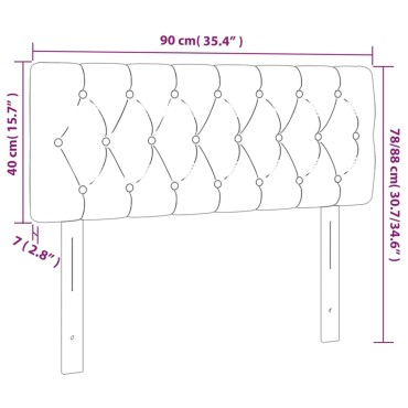 vidaXL Κεφαλάρι Κρεβατιού LED Ανοιχτό Γκρι 90x7x78/88cm Βελούδινο 1 τεμ.