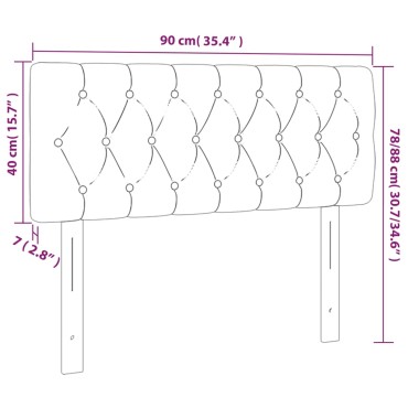vidaXL Κεφαλάρι Κρεβατιού LED Σκούρο Γκρι 90x7x78/88cm Βελούδινο 1 τεμ.
