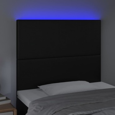 vidaXL Κεφαλάρι Κρεβατιού LED Μαύρο 90x5x118/128 εκ 1 τεμ.
