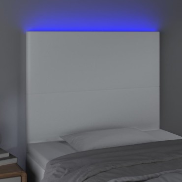 vidaXL Κεφαλάρι Κρεβατιού LED Λευκό 90x5x118/128 εκ 1 τεμ.