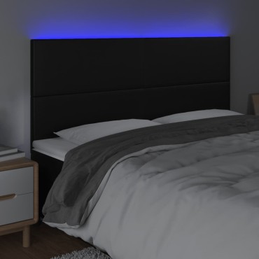 vidaXL Κεφαλάρι Κρεβατιού LED Μαύρο 160x5x118/128 εκ 1 τεμ.