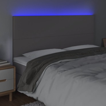 vidaXL Κεφαλάρι Κρεβατιού LED Γκρι 160x5x118/128 εκ 1 τεμ.