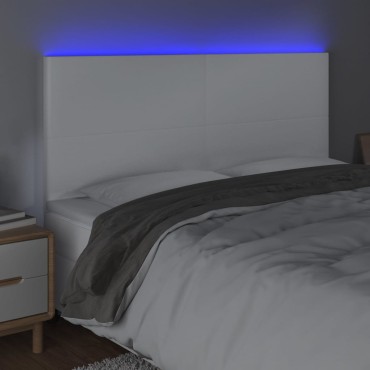 vidaXL Κεφαλάρι Κρεβατιού LED Λευκό 180x5x118/128 εκ 1 τεμ.