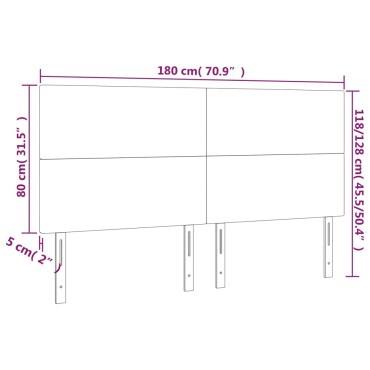 vidaXL Κεφαλάρι Κρεβατιού LED Λευκό 180x5x118/128 εκ 1 τεμ.