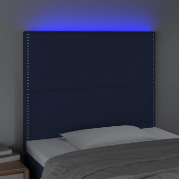 vidaXL Κεφαλάρι Κρεβατιού LED Μπλε 100x5x118/128cm Υφασμάτινο 1 τεμ.