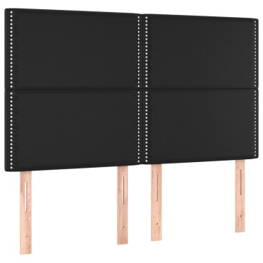vidaXL Κεφαλάρι Κρεβατιού LED Μαύρο 144x5x118/128 εκ 1 τεμ.