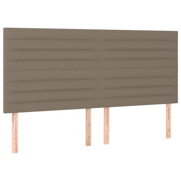 vidaXL Κεφαλάρι Κρεβατιού LED Taupe 200x5x118/128cm Υφασμάτινο 1 τεμ.
