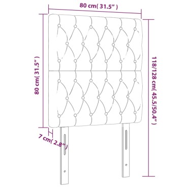 vidaXL Κεφαλάρι Κρεβατιού LED Σκούρο Πράσινο 80x7x118/128cm 1 τεμ.