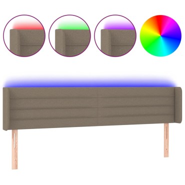 vidaXL Κεφαλάρι Κρεβατιού LED Taupe 183x16x78/88cm Υφασμάτινο 1 τεμ.