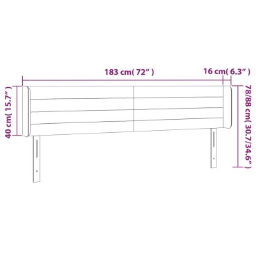 vidaXL Κεφαλάρι Κρεβατιού LED Taupe 183x16x78/88cm Υφασμάτινο 1 τεμ.