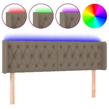 vidaXL Κεφαλάρι Κρεβατιού LED Taupe 147x16x78/88cm Υφασμάτινο 1 τεμ.