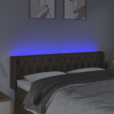 vidaXL Κεφαλάρι Κρεβατιού LED Taupe 147x16x78/88cm Υφασμάτινο 1 τεμ.